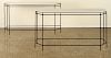 PAIR OF ITALIAN IRON CONSOLE TABLES MARBLE TOP