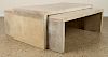 SET 3 PARCHMENT COVERED NESTING COFFEE TABLES