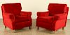 PAIR FRENCH CLUB CHAIRS JEAN MICHEL FRANK 1945
