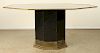 OCTAGONAL SMOKED GLASS BRONZE WRAPPED TABLE 1970