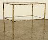 BRASS GLASS TABLE IN MANNER OF BAGUES C.1940