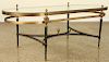 FRENCH 2 TONE GLASS COFFEE TABLE JANSEN 1960