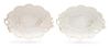 A Pair of Worcester White Oval Leaf-form Plate Length 11 1/4 inches.