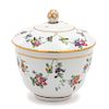 A Bristol Porcelain Sugar Bowl with Lid Height 5 x diameter 4 1/2 inches.