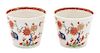 A Pair of Worcester Porcelain Coffee Cans Height 2 1/4 x diameter 2 3/4 inches.