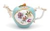 A Miniature Meissen Porcelain Teapot Height 2 3/8 inches.