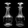 A Pair of Baccarat Crystal Stoppered Decanters Height 11 inches.