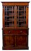 A William IV Mahogany Cabinet Bookcase Height 86 x width 46 inches.