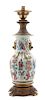 A Chinese Export Famille Rose Porcelain Vase Height overall 25, vase height 14 inches.