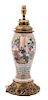A Chinese Export Porcelain Vase Height overall 21, vase height 12 inches.