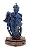 A Carved Lapis Lazuli Figure Height 5 3/4 inches.