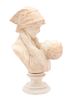 An Italian Alabaster Sculpture of Mother and Child Height 18 inches.