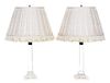 A Pair of Gilt Bronze Mounted Glass Table Lamps Height 30 1/4 inches.
