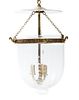 An English Brass and Glass Hall Lantern Height overall 23 3/4 inches.