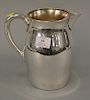 Reed & barton sterling silver pitcher (small dents). ht. 7 1/2 in., 22 t oz.