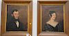 Pair of 19th century portraits to include a portrait of Sarah Sharpe having an old label on verso: Sarah Sharpe taken Jan 1842 Aged ...