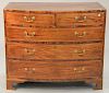 George III mahogany bowfront chest, circa 1800. ht. 35 in., wd. 42 in.
