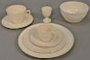 Eighty-one piece Irish Belleek group to include tea pot, coffee pot, pitchers, various bowls, plates, cups, etc.