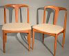 Set of six Danish Modern teak dining chairs.