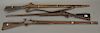 Three long rifles including two flintlock and one black powder Rolling Block (as is, rust), lg. 49 3/4'' - 52 1/2''