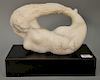 Carved marble nude figure of a woman, Art Nouveau, signed L. Garber. total ht. 11 in., lg. 14 in.