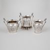Three C.A Stevens & Co. Egyptian Revival Silver Teawares 