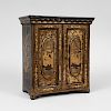 Chinese Export Black Lacquer and Parcel-Gilt Specimen Cabinet