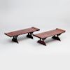 Two Japanese Elm Low Tables