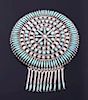 Navajo Sterling Petit Point Turquoise Brooch