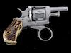 German Proofed Ring Trigger Nickel & Stag Revolver