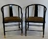 Pair Of Asian Modern Horseshoe Back lacquered
