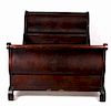 Early 20th Century Mahogany Sleigh Style Bed Frame
