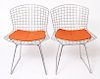 Harry Bertoia Mid-Century Wire Side Chairs, Pair