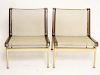 Richard Schultz Knoll Iron & Mesh Chairs, Pair