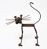 Modern Comical Cat Iron Sculpture