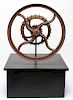 Readymade Art "Wheel & Cogs" Sculpture Rusted Iron