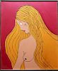 Outsider Art "Female Nude" Acrylic on Canvas