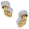 SALVINI diamond 18K yellow and white gold pair of earrings.