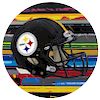 OMAR MAÑUECO, Steelers helmet.
