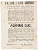 García, Rafael José - Bautista, José María. Decreto sobre Declaración de Benemérito del Estado al General Porfirio Díaz. Puebla, 1867.