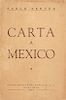 Neruda, Pablo. Carta a México. México: Fondo de Cultura Popular, ca. 1950.  Primera edición.