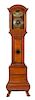A Dutch Walnut Tall Case Clock Height 82 7/8 x width 22 x depth 13 inches.