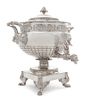 A George III Silver Tea Urn, Paul Storr, London, 1813, the domed lid with a blossom finial, the body with a gadroon and rocaille
