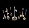Assorted Russian Enameled and Silver Spoons