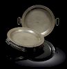 Two Pewter Warming Plates, James Dixon & Sons