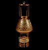 Amber Glass Hanging Kerosene Lamp