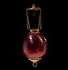 Cranberry Glass Hanging Kerosene Lamp