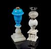 Two Glass Oil Lamps