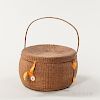 Rare Quatrefoil Design Shaker Covered Basket