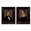 William Matthew Prior (Massachusetts/Maine, 1806-1873)  Pair of Portraits of a Man and Woman